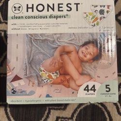 Honest diapers Size 5, 44 Ct- TRADE