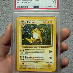 Raichu Base Set PSA 5  ERROR “1999 Pokemon fossil” 
