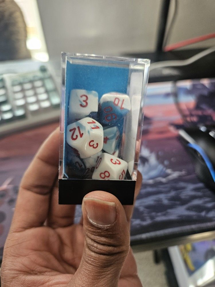 Blue And White Dice Set