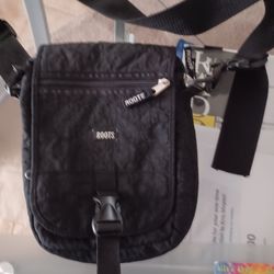 Roots Black Canvas over the shoulder bag