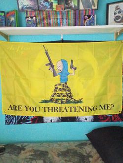 Beavis 'Are You Threatening Me?' Novelty Flag