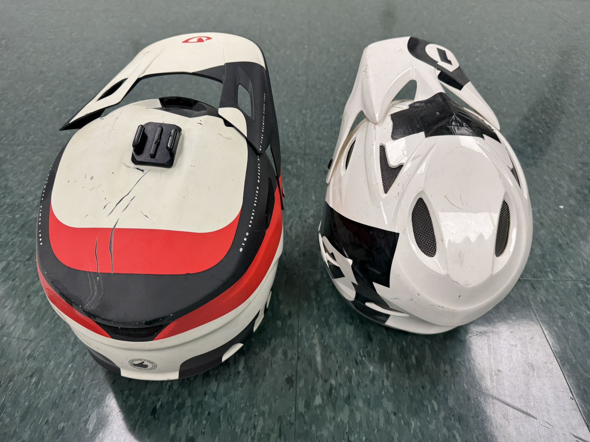 2 White Motocross Helmets – Giro & SixSixOne – Adult & Youth Size L – Low Price