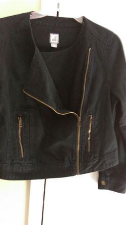 Black denim zipper jacket size XL