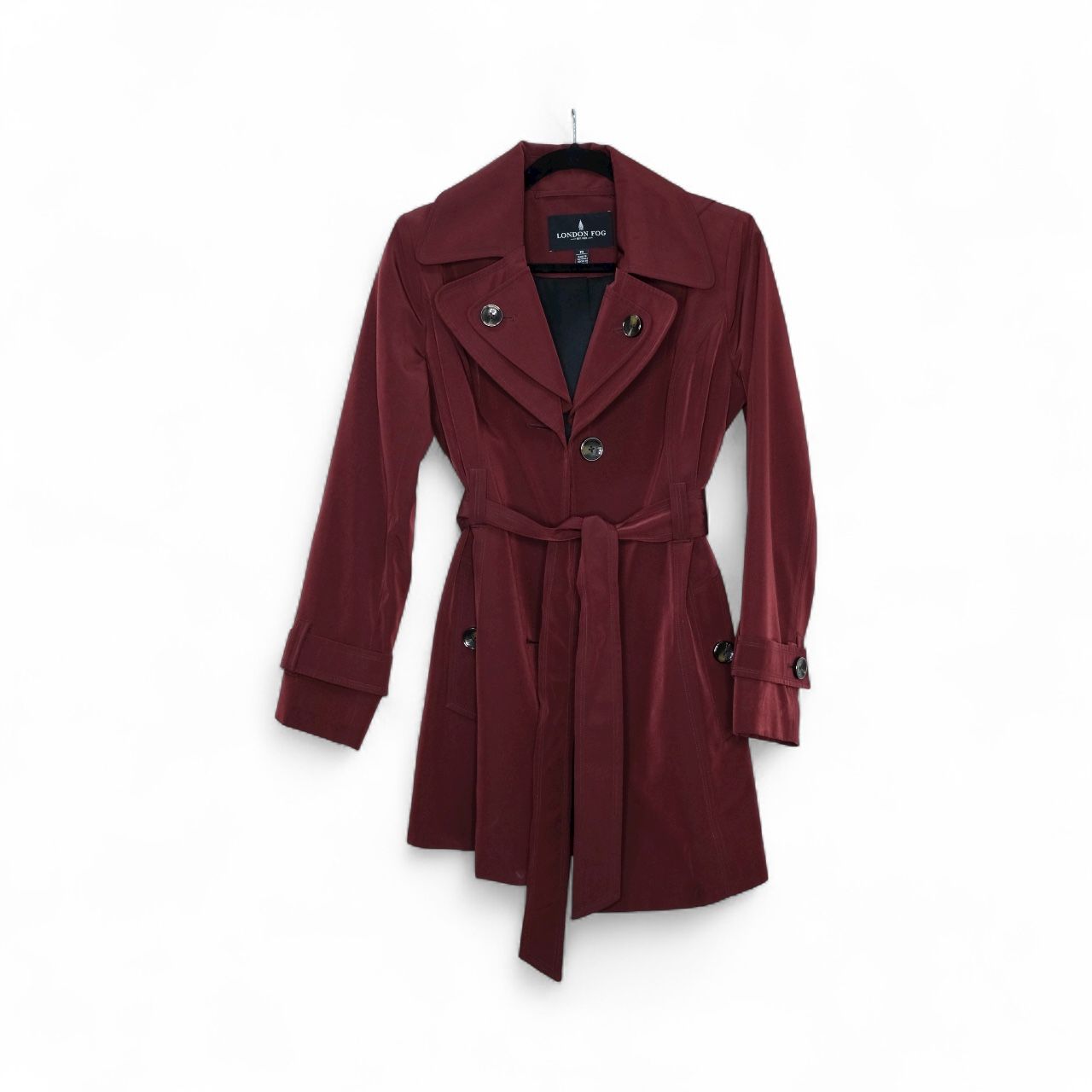 Women’s London Fog Burgundy Rain Trench Cost Jacket