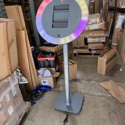 iPad Photo Booth Machine w/ RGB Ring Light – Portable & Voice Activated