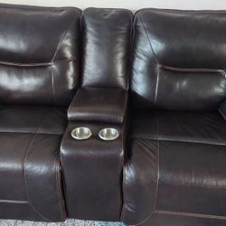 Genuine Leather Sofa Set - like new!