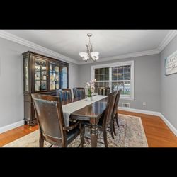 Dining Room Set – Table, 6 Chairs, and China Cabinet