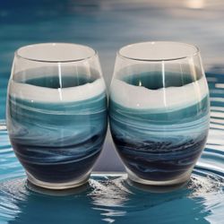 Ocean Stemless Wine Glasses