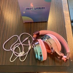  Bluetooth Headphones for Kids Girls, Wireless Headphones with Built Pink