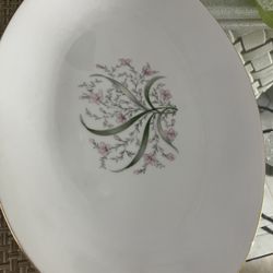 Vintage Princess China "Bolero" Oval Serving Platter & Bowl Gold Trim JAPAN