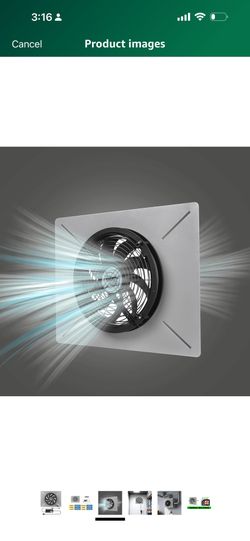 Basement Attic Crawlspace Ventilation Fan Window Exhaust Fan Ultra-Thin Design Reversible Airflow (Large-740CFM-16.9 * 12.9 Inch)