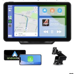 Car Stereo Screen with Wireless CarPlay Android Auto, 7 Inch Portable Bluetooth Touch Screen