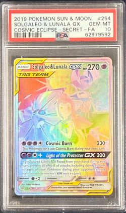 Pokemon Solgaleo & Lunala GX Secret Sun & Moon PSA 10