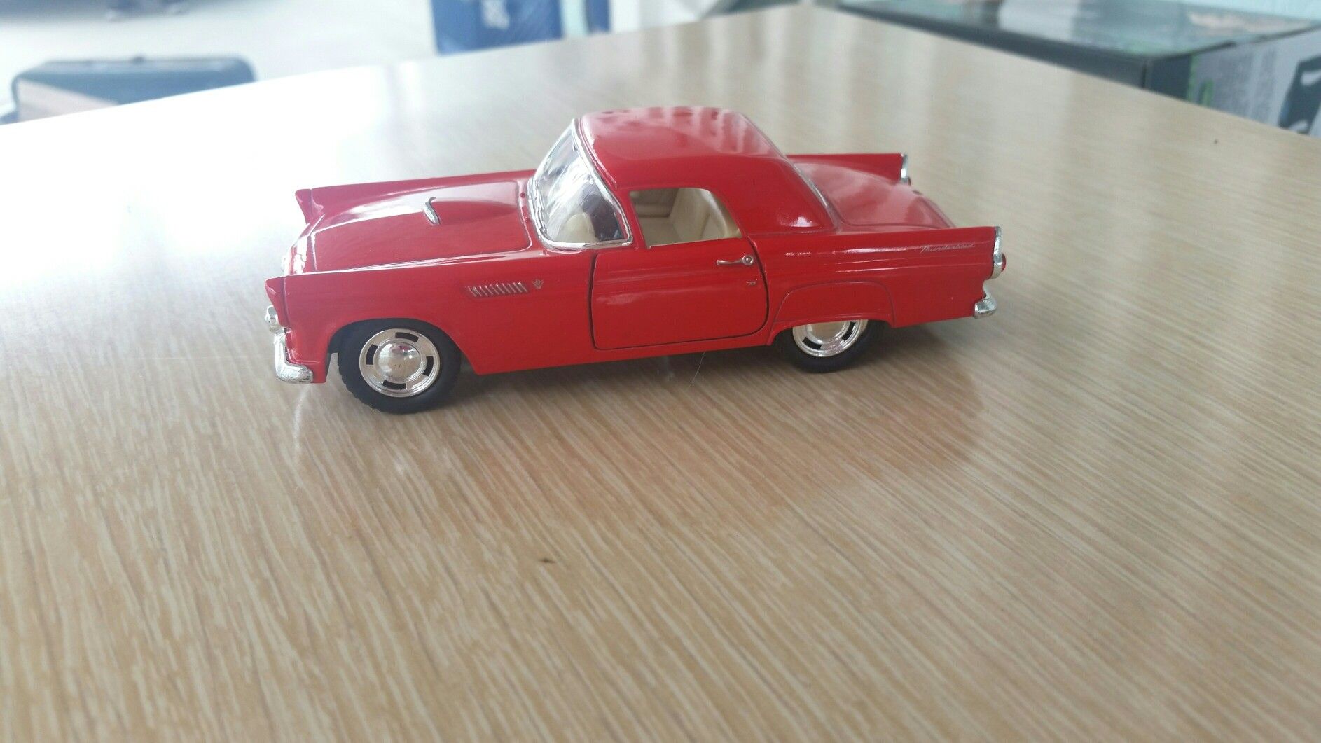 1955 Ford Thunderbird Red Scale Diecast From Kinsmart