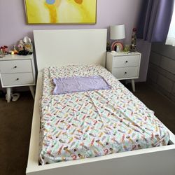 MALM IKEA Twin Bed - Mattress, Set Of Sheets $100