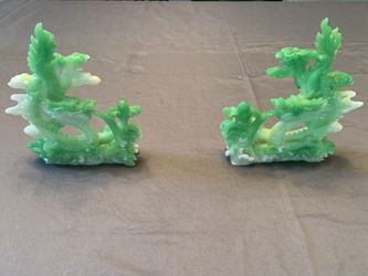 Dragon Figurine Pair green/white