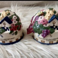 2001 DaySpring cards flower basket salt & pepper shakers