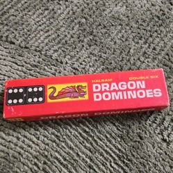 Vintage Halsam Dragon Dominoes Double Six Set – Original Box