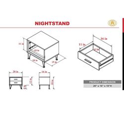 Nightstands Deoss Night Table in White Cabinet