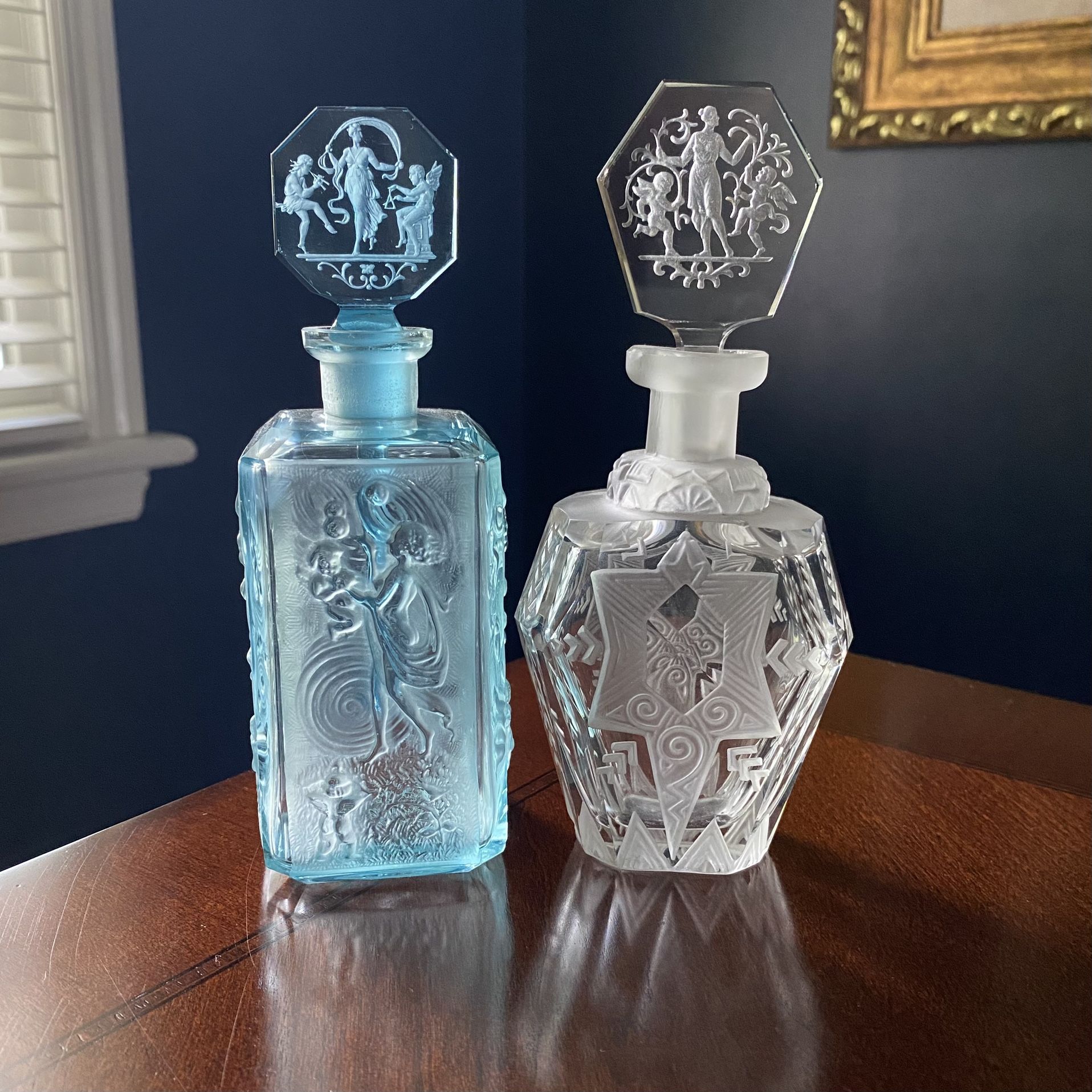 Antique Heinrich Hoffmann Glass Perfume Bottles