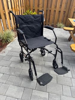 Ultralight wheelchair  for Adults, Foldable, 19-Inch Seat wide