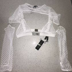 EDC White “Techno” Fishnet Rave Set