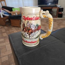 Vintage 1983 Budweiser Clydesdales Beer Stein Ceramarte Made In Brazil