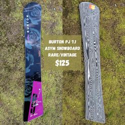 Vintage Burton PJ 7.1 Asym Snowboard. Designed by Peter Bauer & Jean Nerva. Made in Austria. Rare