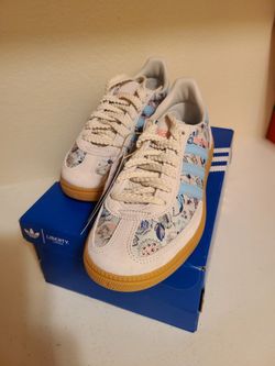 Adidas Originals × Liberty London Sneakers with floral print and blue stripes