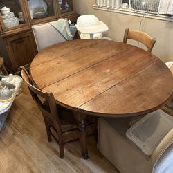 Drop Leaf Oval Dining Table With Two Chairs