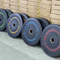 NEW 260lb set of Olympic Bumper Plates sealed in the manufacturer box  