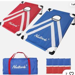 3' x 2' Portable Cornhole Game Set with 8 Bean Bags and Carrying Case $20