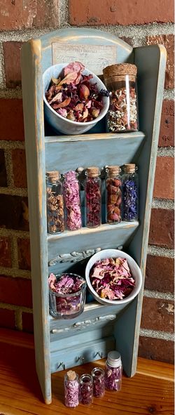 Vintage Upcycled Rustic Light Blue Wooden Wall Letter/Mail Organizer
