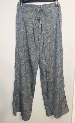 Gray Paisley Wide Leg Pants