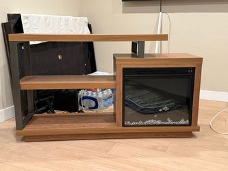 TV console stand with electric fireplace