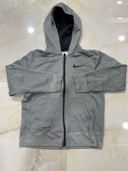 NIKE DRI-FIT Size 7-8 YRS Boys Gray Logo Full Zip  Athletic Jacket