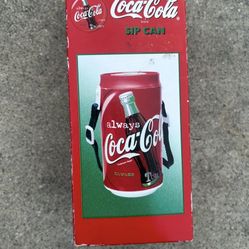 6" Plastic Sip Can Coca-Cola w Black Nylon Strap 