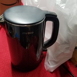 MIROCO 1.5 Liter Stainless Steel Double Wall Electric Kettle BLACK

