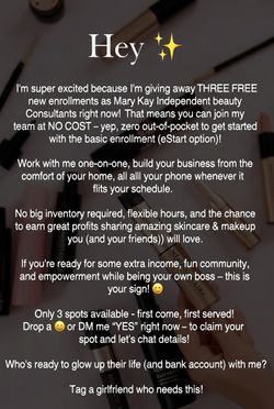 FREE MARY KAY CONSULTANT SIGN UPS!