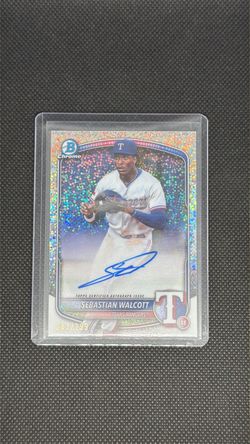 2025 Bowman Baseball Sebastian Walcott Sparkle Auto /299 Rangers #1 Prospect