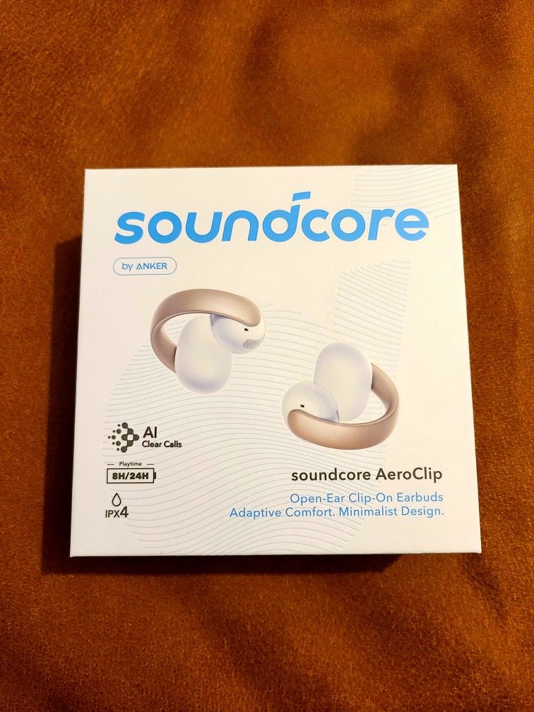 Soundcore AeroClip Open Ear Clip-On Earbuds with Adaptive Comfort Bluetooth Connection