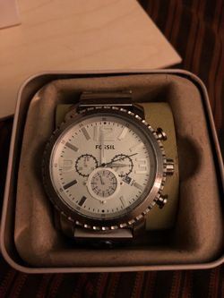 Silver in white silver stainless steel Fossil Watch