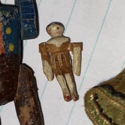 Grodnertal Peg Doll Miniature Wooden Antique Teeny Tiny