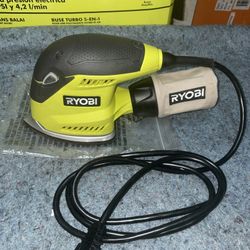 RYOBI 1.2 Amp Corded 5.5 in. Corner Cat Sander with Dust Bag, Sample Sandpaper, and Storage Case