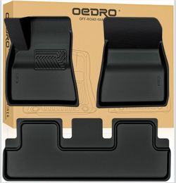 OEDRO Floor Mats Fits for Tesla Model 3 2020-2023, Custom Fit All-Weather Car Floor Liners, Included Front & Rear Row Liner Black