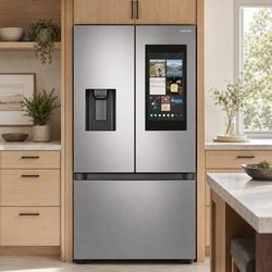 Samsung 30.0 Cu. Ft. French Door Refrigerator with 3 Doors, Family Hub Touchscreen, 4 Ice Types, Internal Dual Auto Ice Maker & Fingerprint-Resistant 