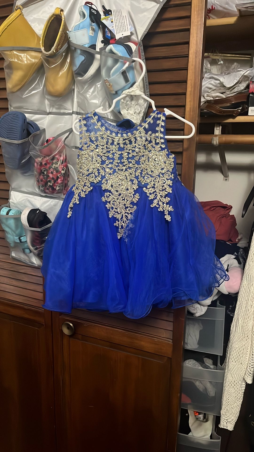 Royal Blue And Gold Baby Dress