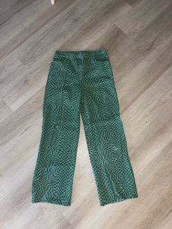 BlueBlush size M trippy green jean pants female