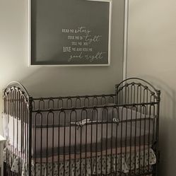 Bratt Decor Gray Metal Girls Crib