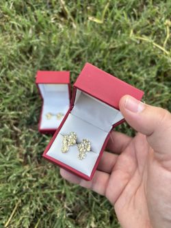 10k gold nuggets earrings 